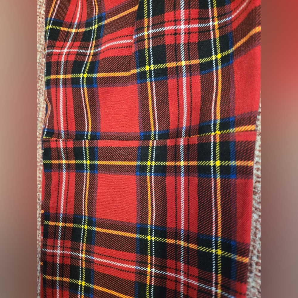 J Crew Factory Winnie Red Tartan Plaid Pants Stretch Preppy Pants - Picture 4 of 10